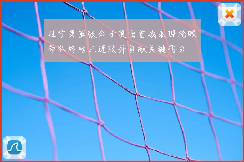辽宁男篮张公子复出首战表现抢眼带队终结三连败并贡献关键得分